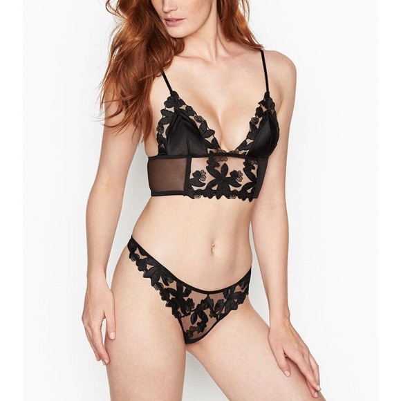 Unlined Floral Embroidered Bralette - Picture 2 of 5